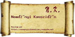 Neményi Kasszián névjegykártya